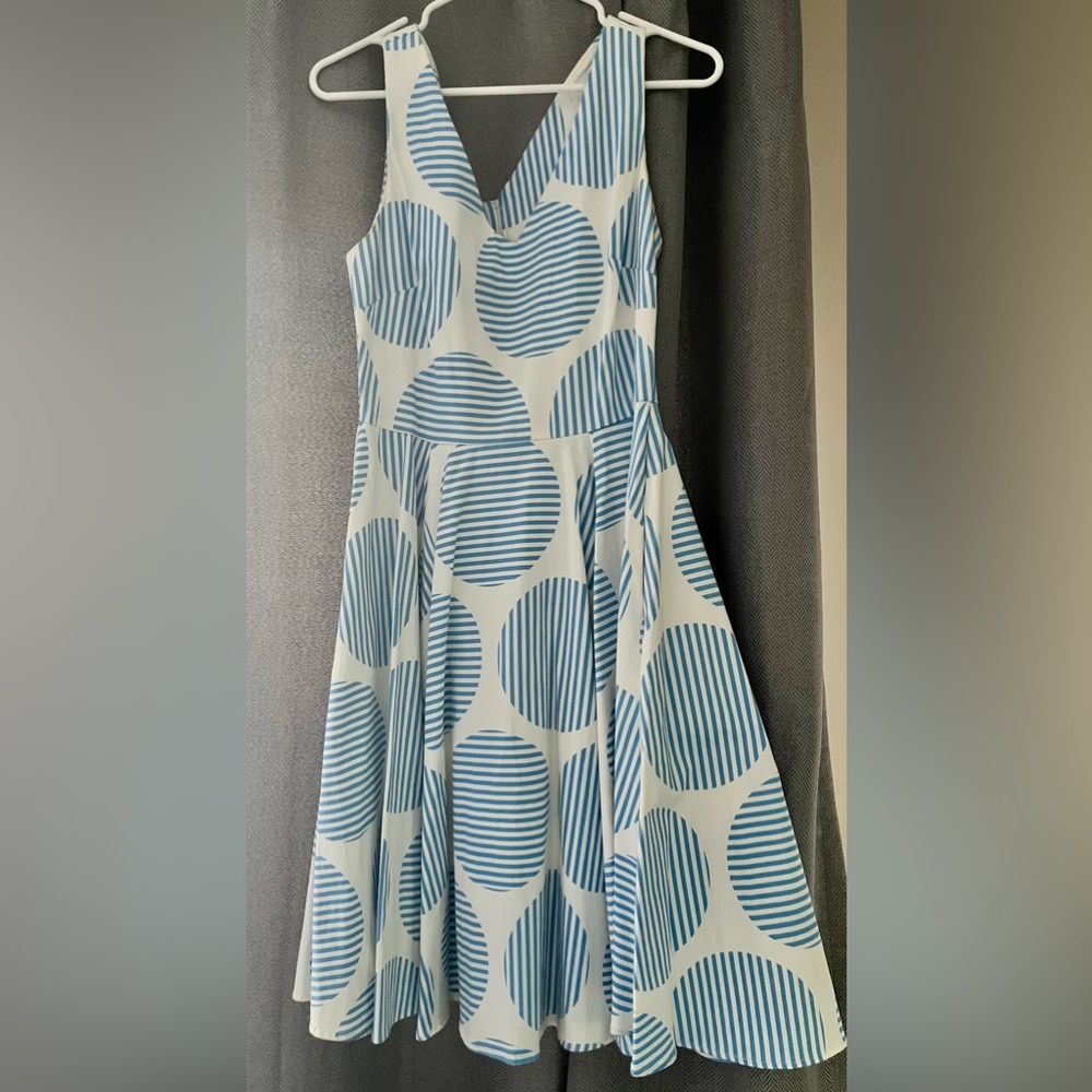 Eva Rose Medium blue and white dress